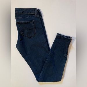 Arizona Jeans Jegging Juniors Size 3 Cotton Blend Mid Rise Ankle Zip Dark Wash